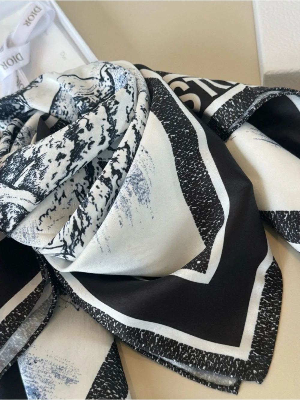 Dior Jungle Hand-Painted Square Scarf
